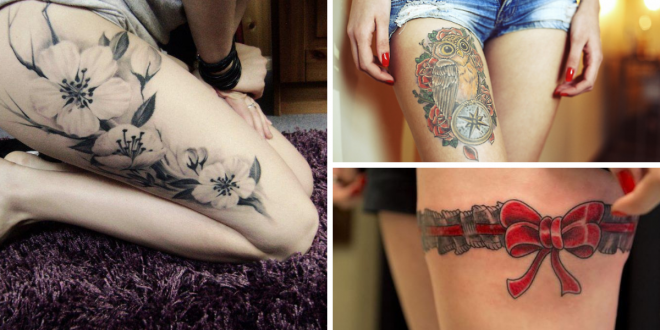 Tatuagem na coxa feminina