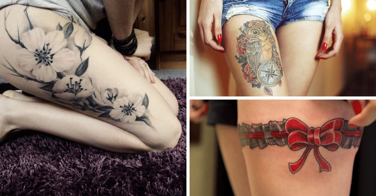 Tatuagem na coxa feminina